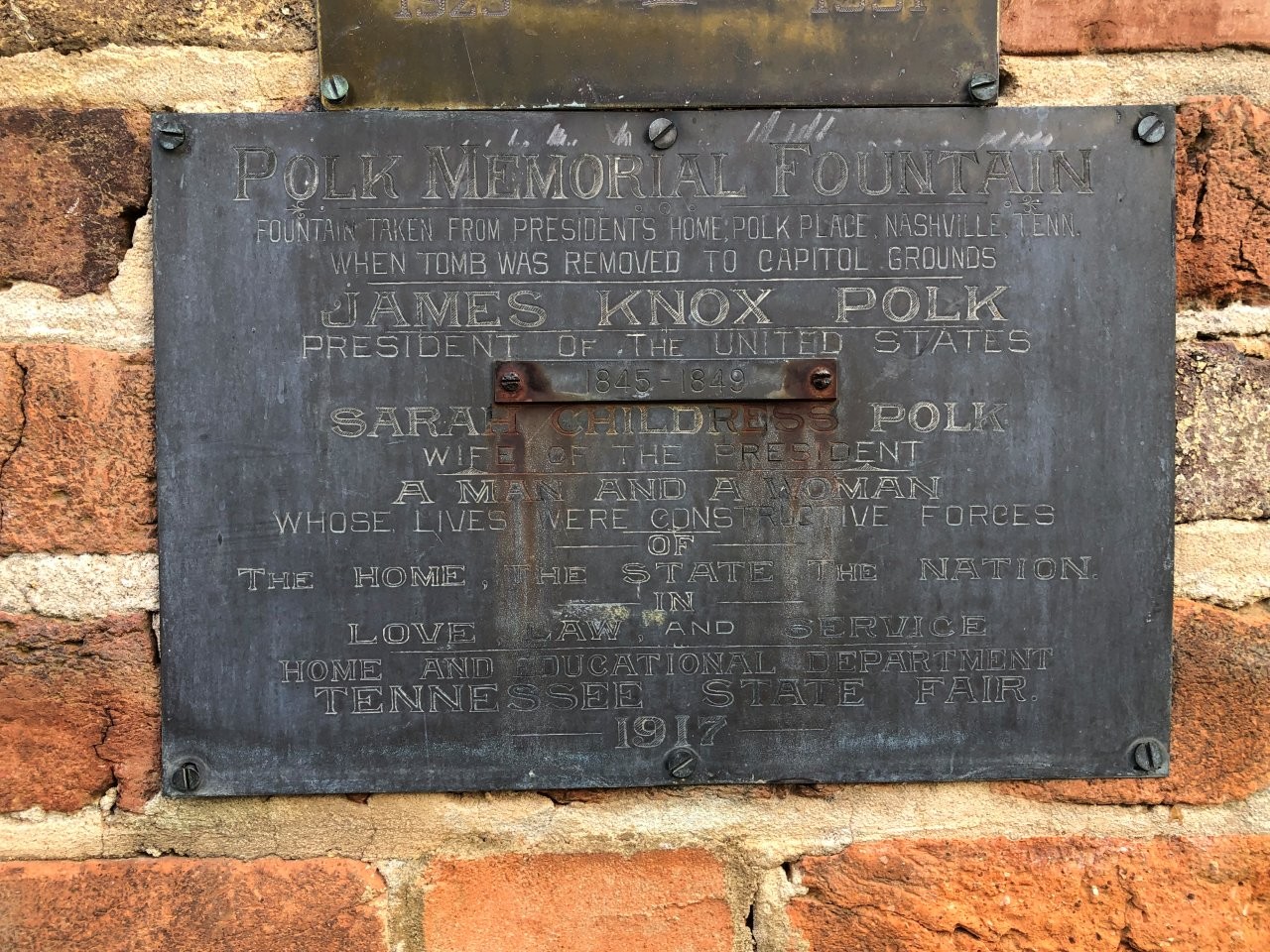 James Polk historical marker from Polk Place