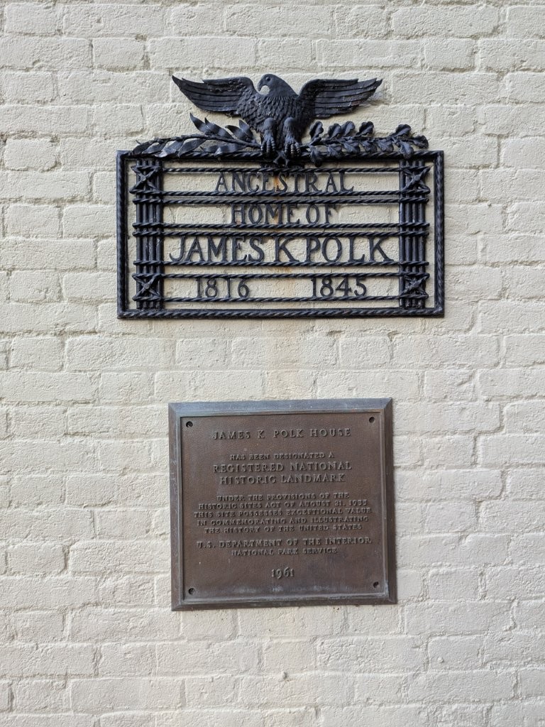 James Polk historical markers in Columbia, Tennessee