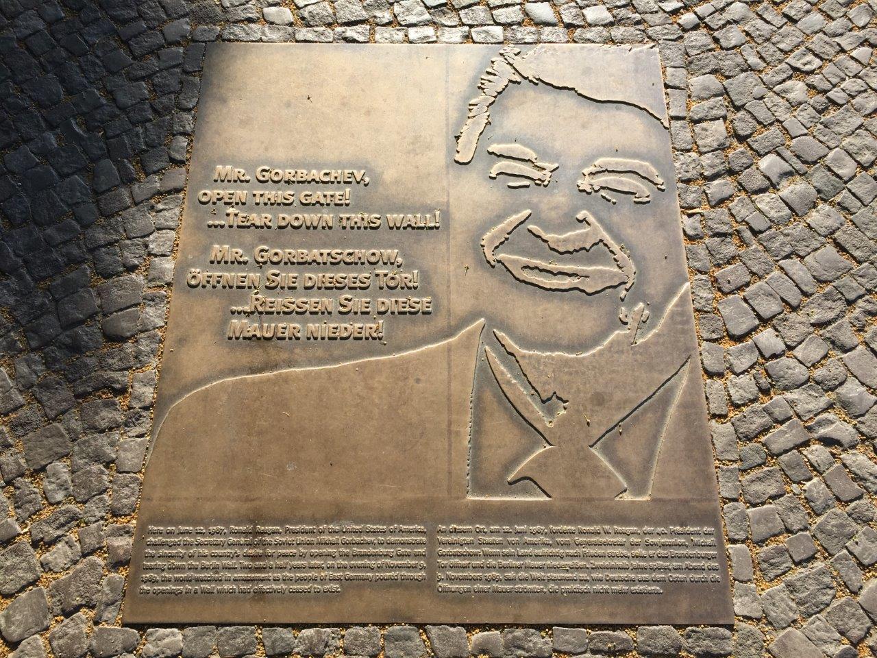 Ronald Reagan historical marker in Berlin