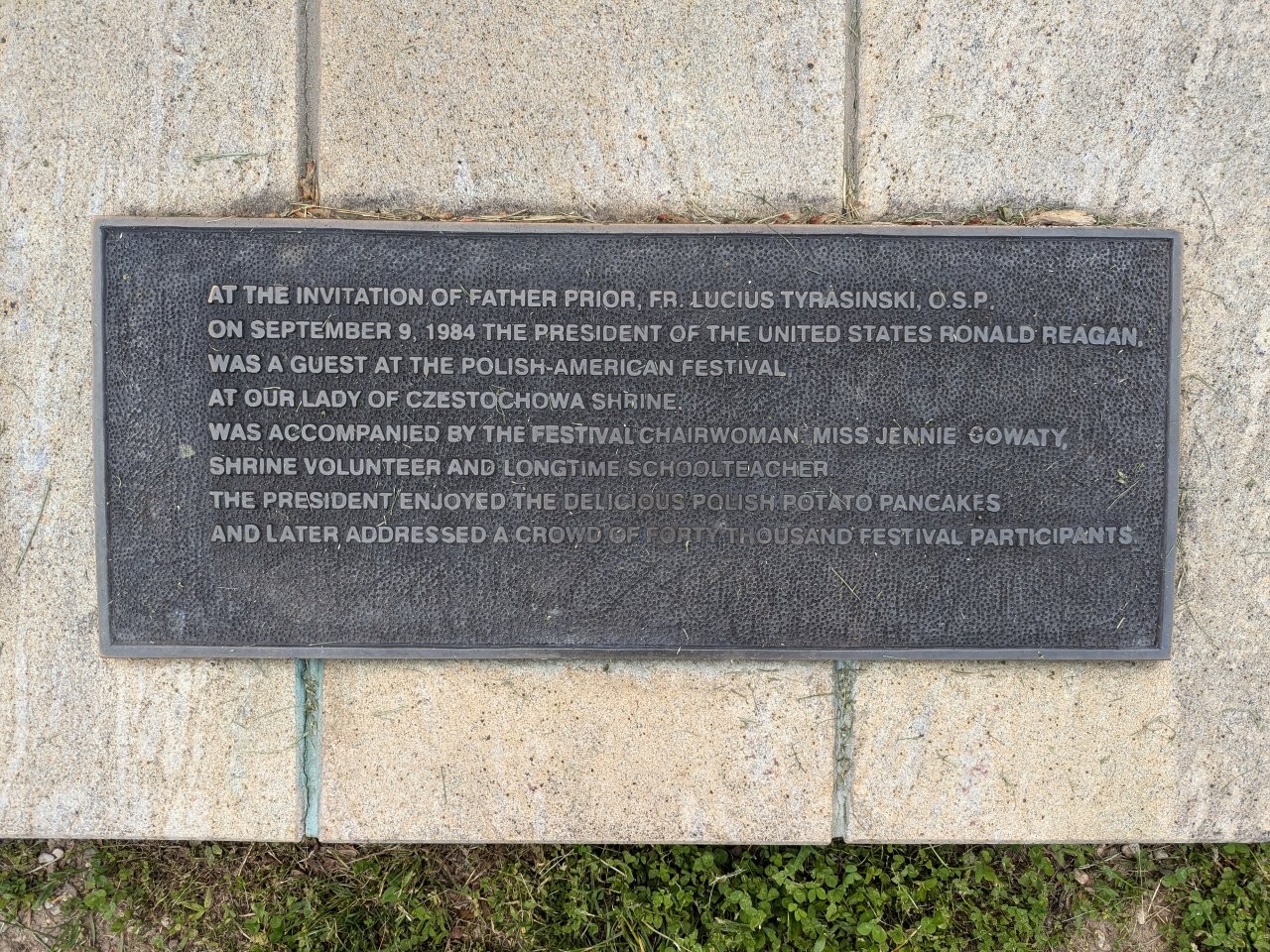 Ronald Reagan potato pancake monument at festival in Doylestown, Pennsylvania