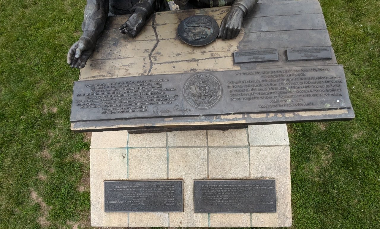 Ronald Reagan potato pancake sculpture at Polish festival