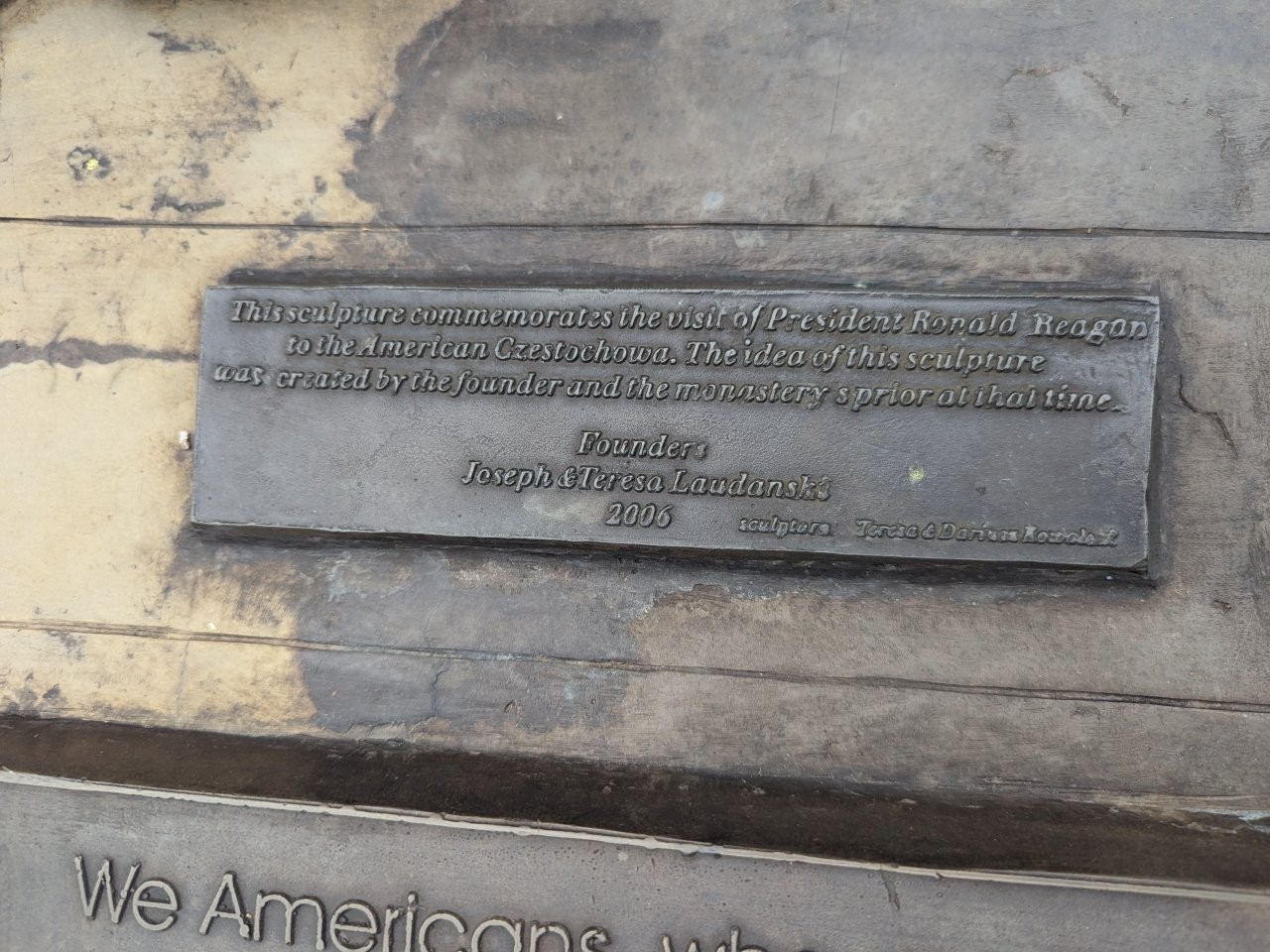 Ronald Reagan historical marker eating potato pancake