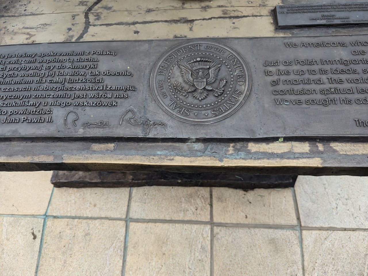 Ronald Reagan potato pancake monument in Doylestown, Pennsylvania