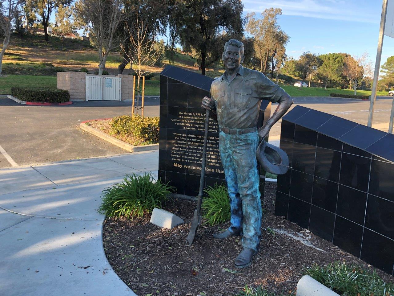 reagan statue in ronald reagan sports park in temecula, California