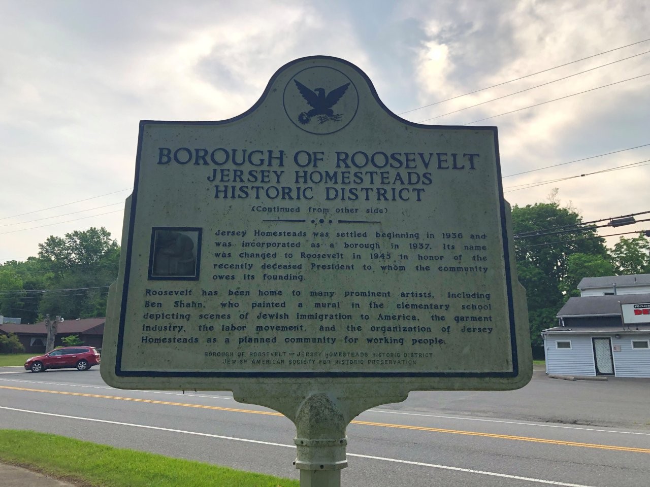 history of Franklin D. Roosevelt bust in New Jersey