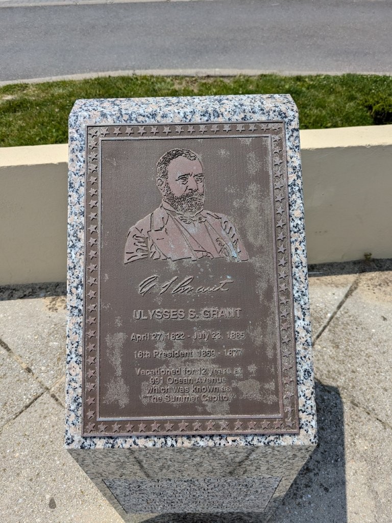 Ulysses S. Grant marker at Seven Presidents Memorial in Long Branch, New Jersey
