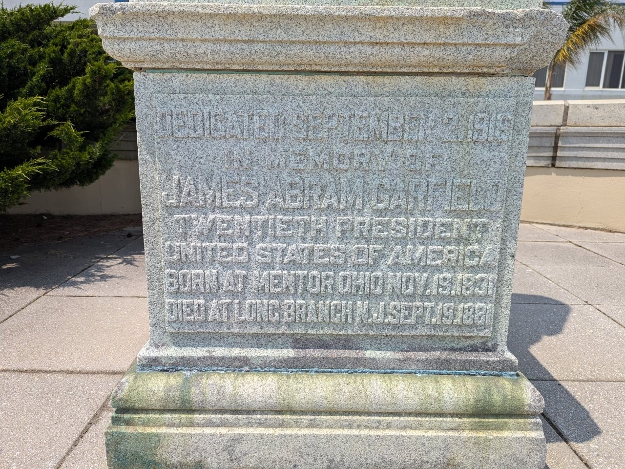 James Garfield Historical Marker in Long Branch, New Jersey