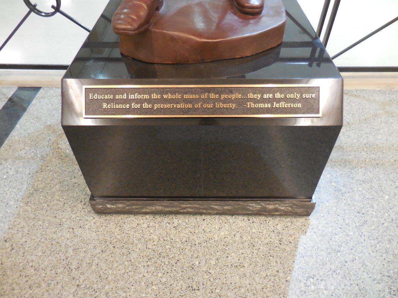 Thomas Jefferson statue at Thomas Jefferson High School in Council Bluffs, Iowa