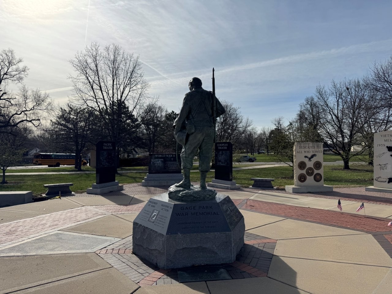 Monument in Topeka, Kansas featuring Dwight Eisenhower