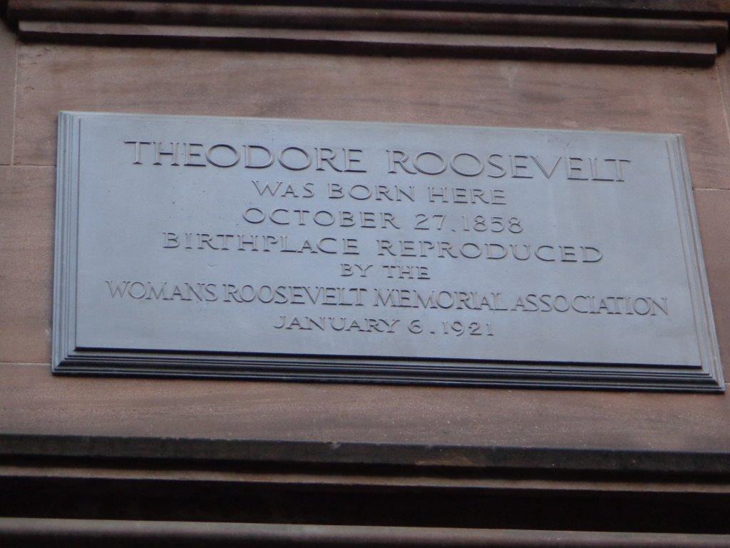 Theodore Roosevelt birthplace historical marker