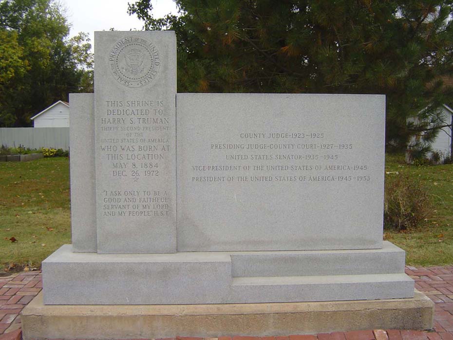 Harry Truman birthplace marker