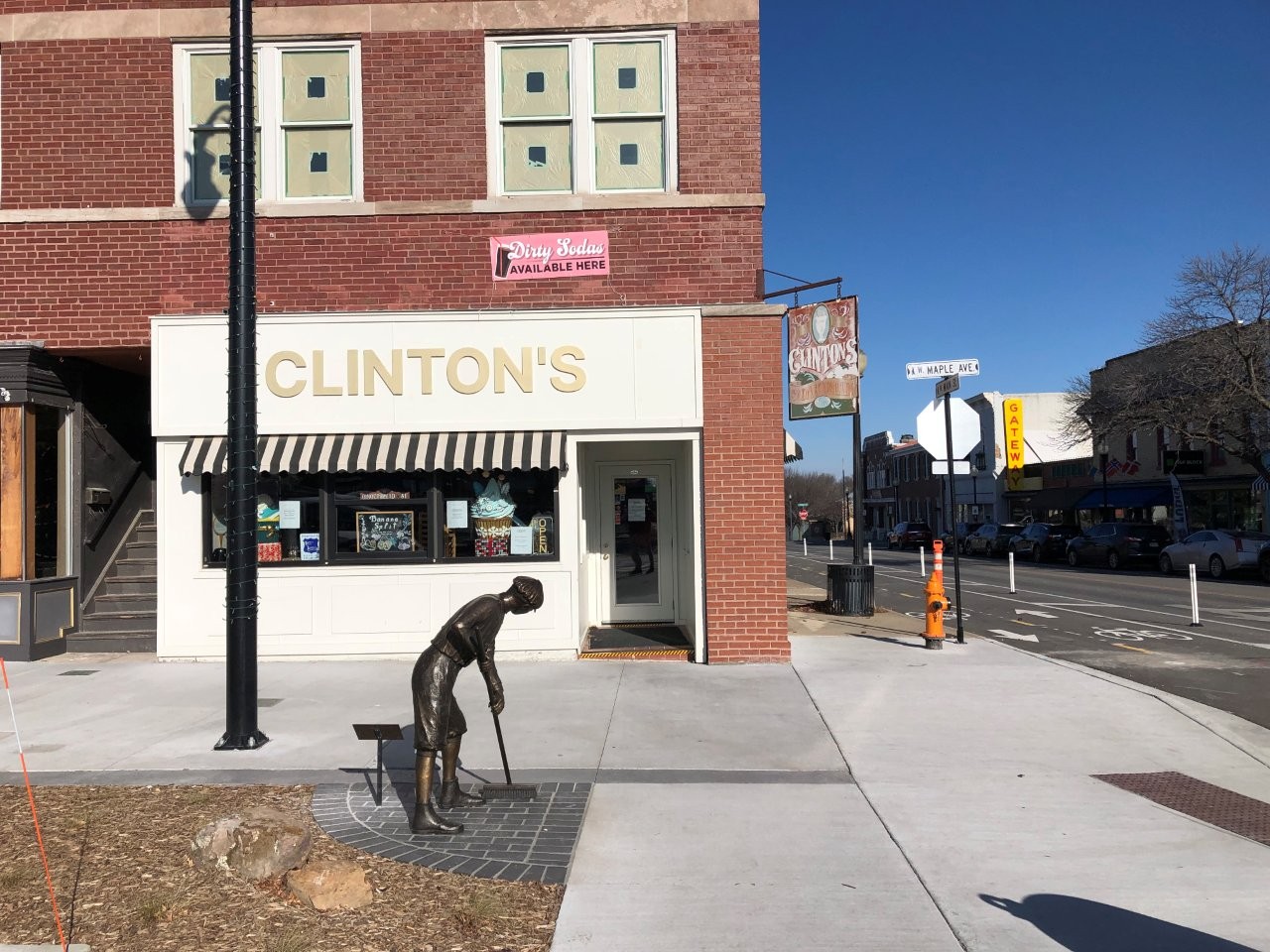 Harry Truman first job statue in Independence, Missouri