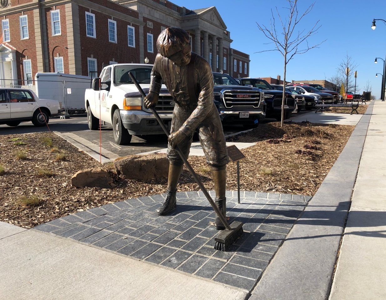 Harry Truman first job statue in Independence, Missouri