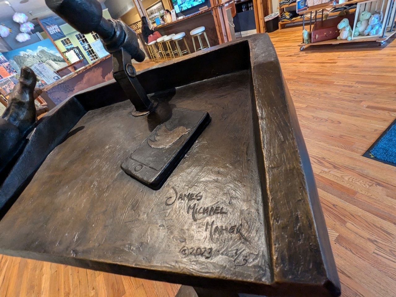 Historical marker for Donald Trump Statue in Rapid City