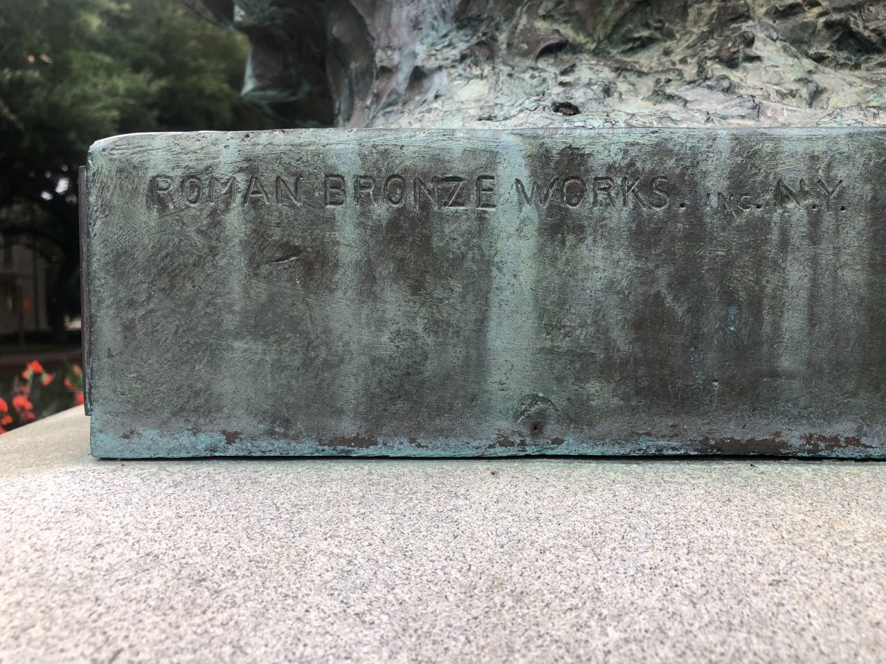 George Washington Statue in from of the Tower at the University of Texas