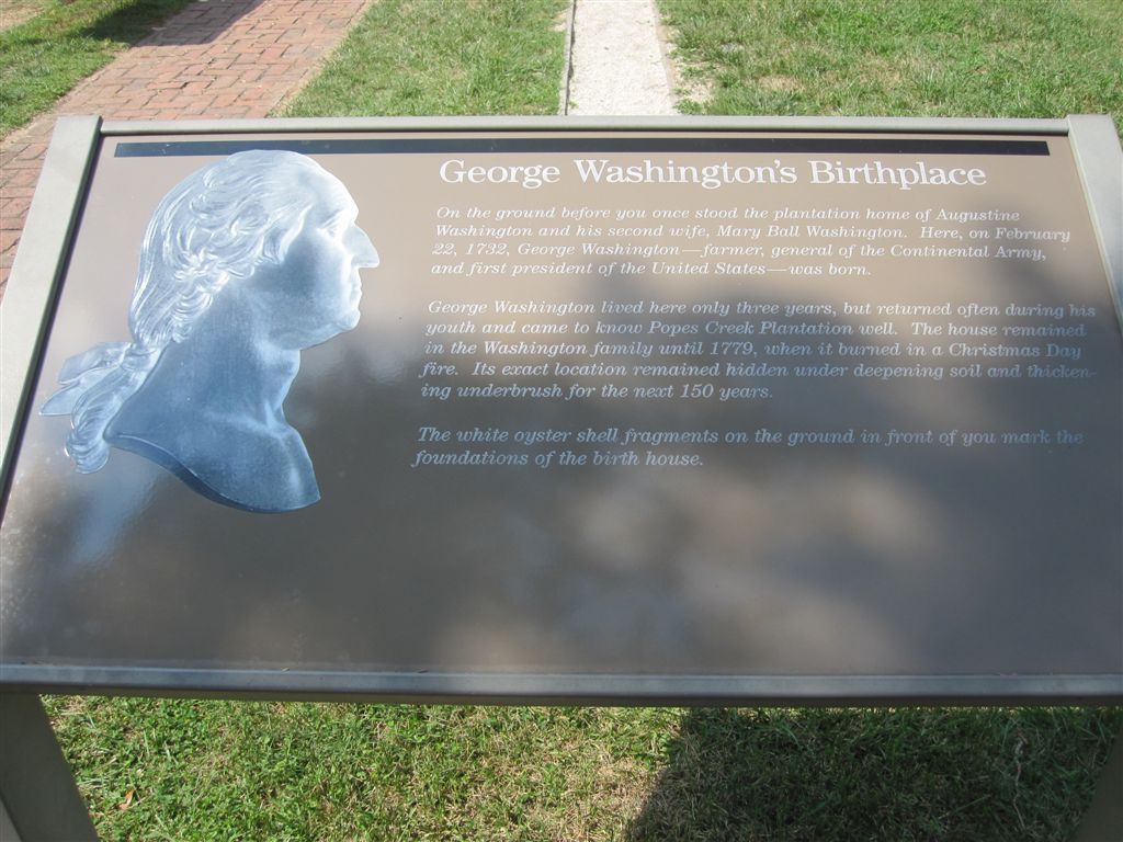 George Washington birthplace marker