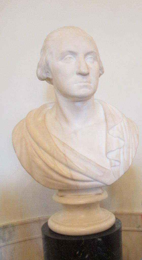 George Washington bust at White House cross hall