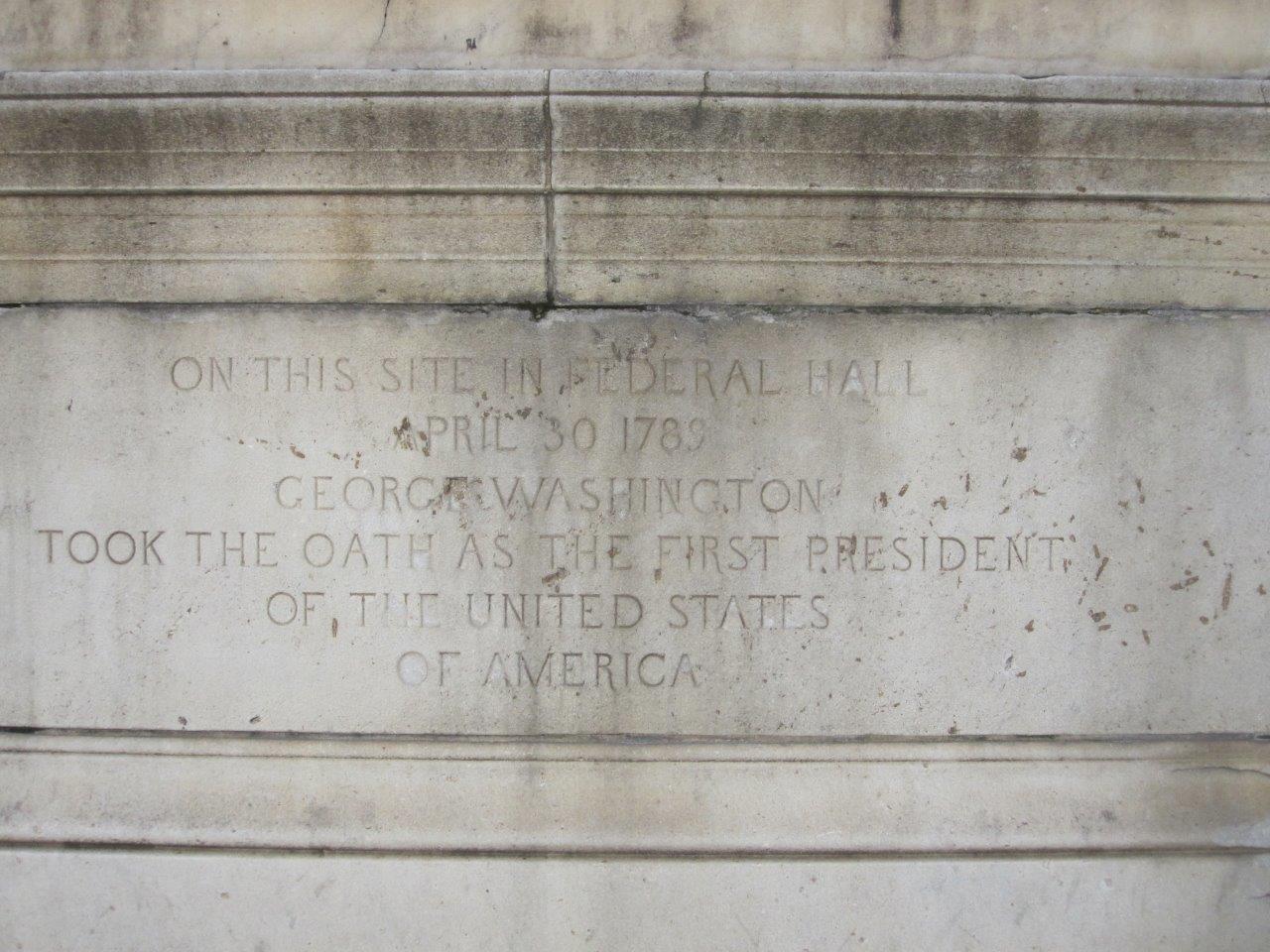 George Washingtion Inaugural site in New York City