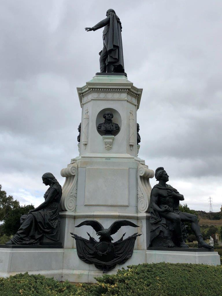 washington statue at hollywood hills cemetery in los angeles