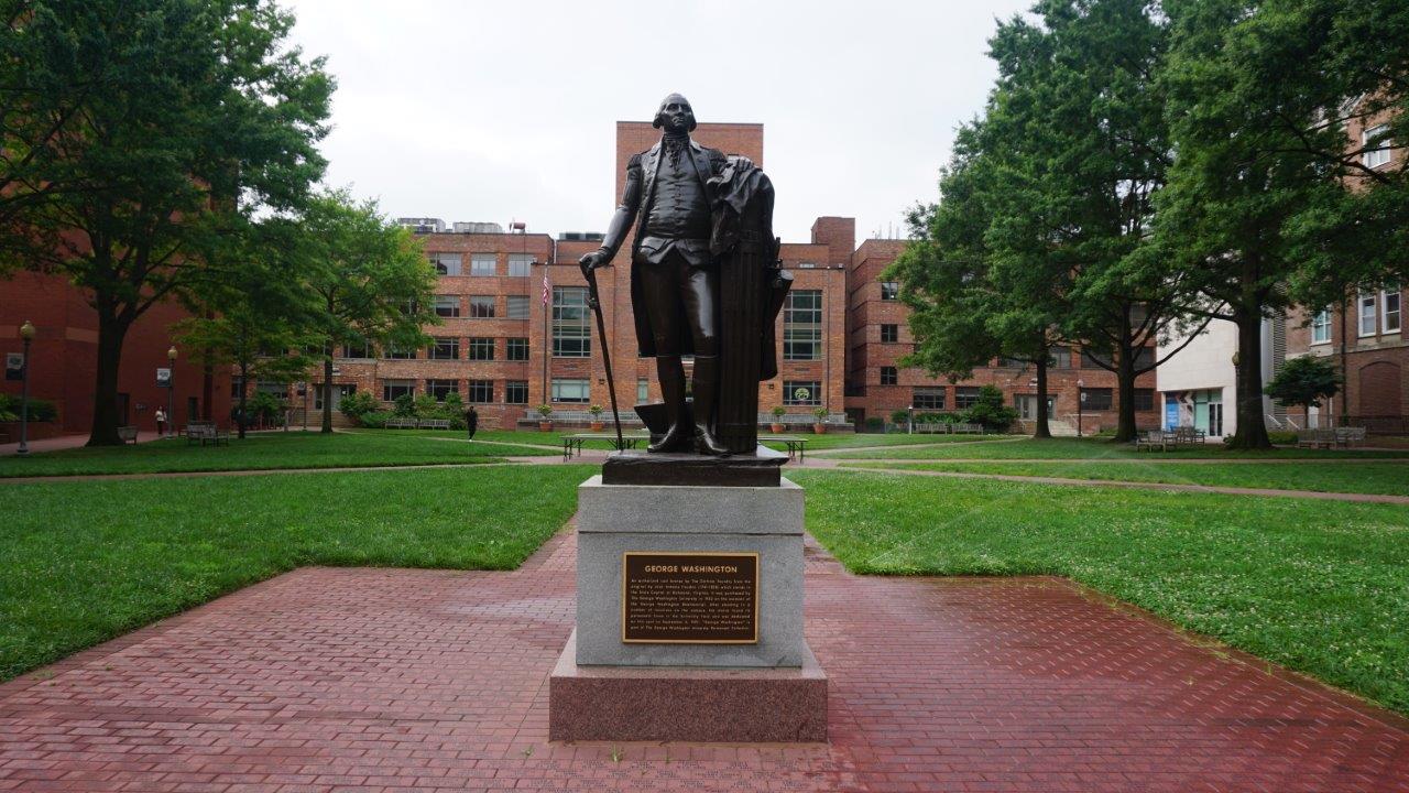 George Washington statue at George Washington University in DC