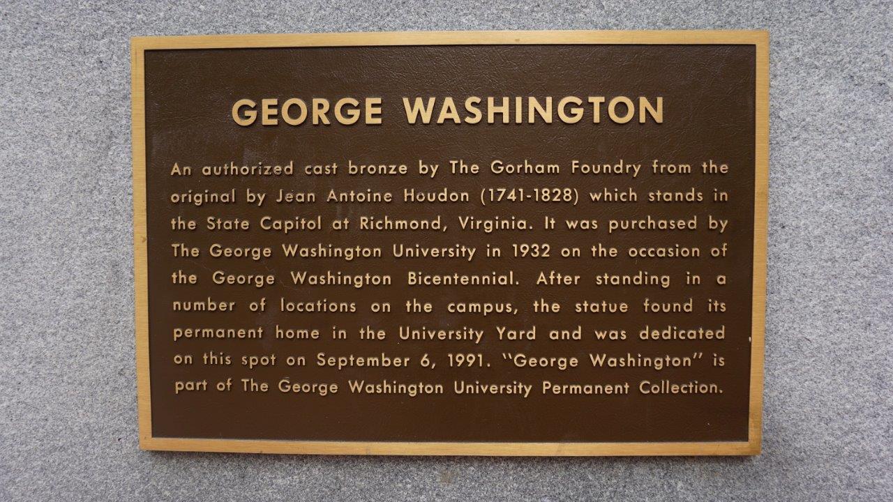 George Washington statue at George Washington University in DC