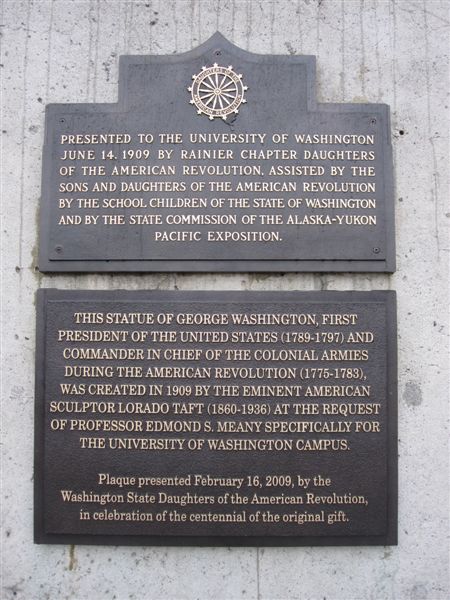 George Washington statue in Seattle at the University of Washington