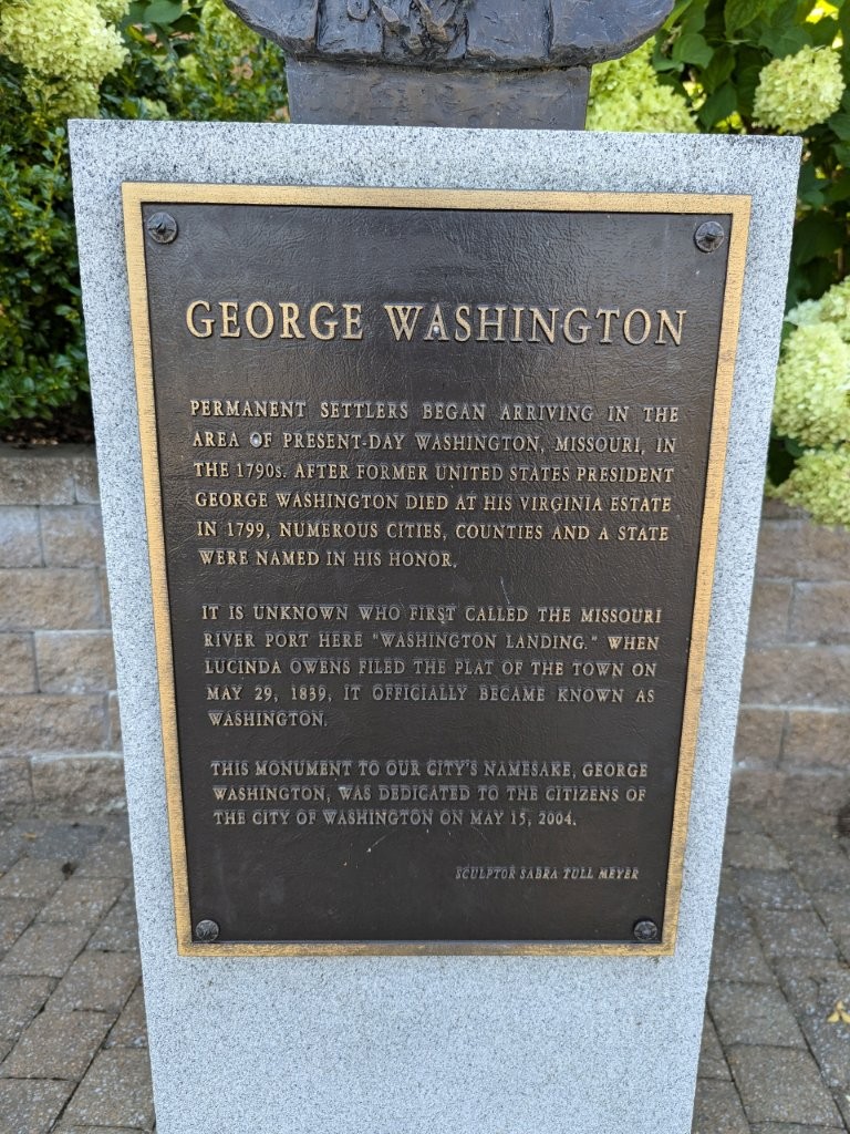 George Washington memorial in Washington, Missouri
