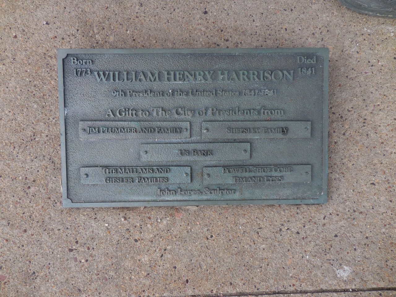 William Henry Harrison monument in Rapid City, South Dakota